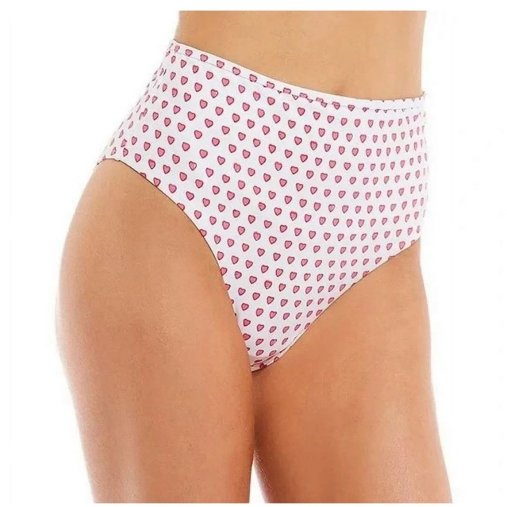NWT Roller Rabbit High Waist Heart Print Bikini bottoms in Navy